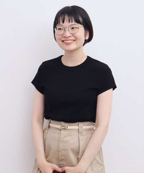 CHILD WOMAN（チャイルドウーマン）の「連シルフライスクルーネック 半袖Ｔシャツ（Tシャツ/カットソー・レディース・ブラック系その他/ピンク/サックスブルー/ブラック/ブラック系その他2/レッド系その他2/レッド系その他・FREE）」の8枚目の写真