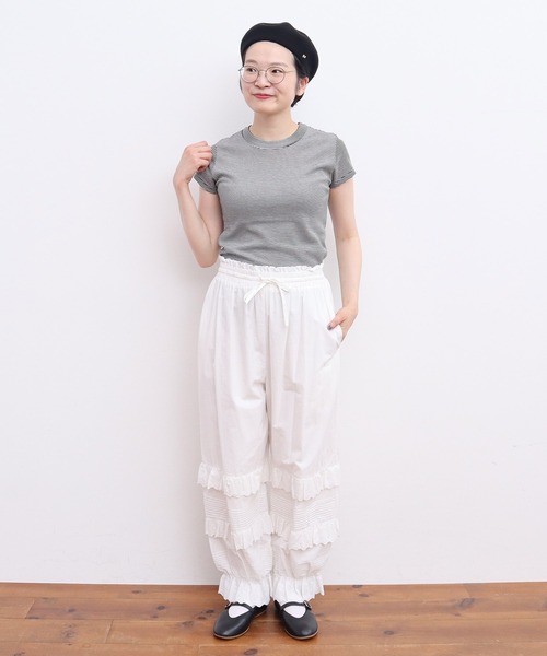 CHILD WOMAN（チャイルドウーマン）の「連シルフライスクルーネック 半袖Ｔシャツ（Tシャツ/カットソー・レディース・ブラック系その他/ピンク/サックスブルー/ブラック/ブラック系その他2/レッド系その他2/レッド系その他・FREE）」の18枚目の写真