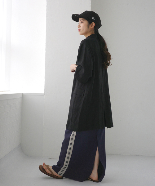 Russell Athletic(ラッセルアスレティック)の「【RUSSELL ATHLETIC】別注ジャージーラインスカート(スカート・レディース・ブラック/ネイビー・38/36)」の4枚目の写真