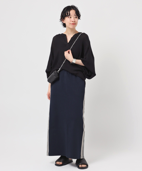 Russell Athletic(ラッセルアスレティック)の「【RUSSELL ATHLETIC】別注ジャージーラインスカート(スカート・レディース・ブラック/ネイビー・38/36)」の14枚目の写真