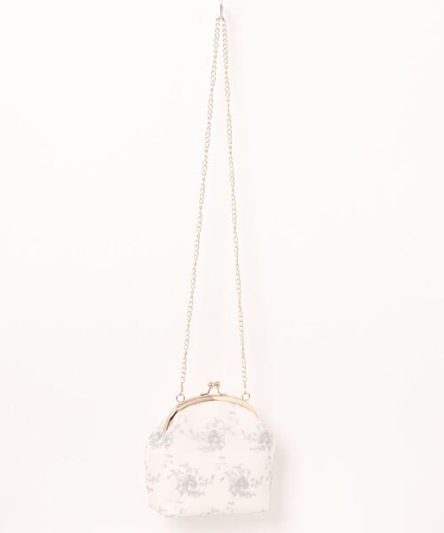 TONE SELECT GOODS（トーンセレクトグッズ）の「Liaa/花柄 パール がま口ショルダーバッグ A18353（ショルダーバッグ・レディース・ホワイト/グレー・FREE）」の4枚目の写真