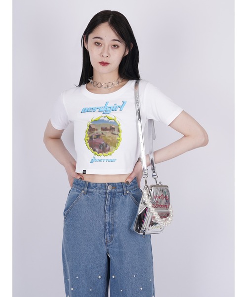 PAMEO POSE(パメオポーズ)の「【ZOZO限定カラー】Nerd Girl Tour Mirror Tee(Tシャツ/カットソー・レディース・ブラック/チャコールグレー/ブルー/ホワイト/ピンク・SMALL/LARGE)」の19枚目の写真
