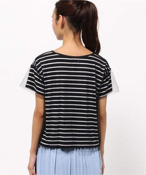 OUTLET(アウトレット)の「【mystic】チュールレイヤードカットTOPS(Tシャツ/カットソー・レディース・ブルー系その他/オフホワイト/ブラック×ホワイト/ブラック・FREE)」の12枚目の写真
