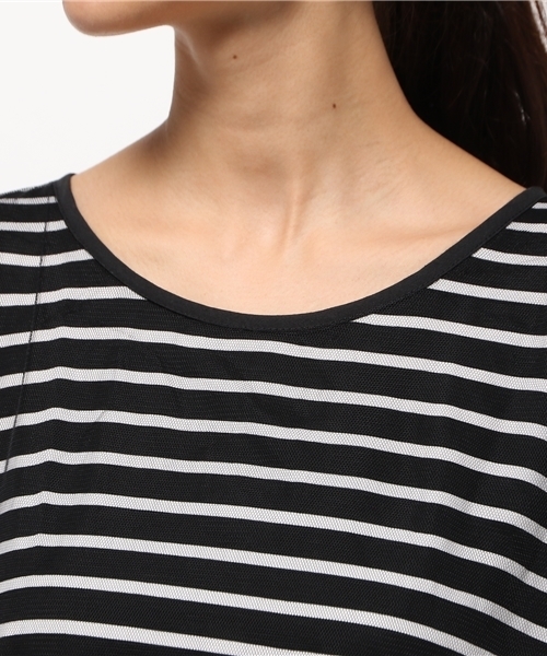 OUTLET(アウトレット)の「【mystic】チュールレイヤードカットTOPS(Tシャツ/カットソー・レディース・ブルー系その他/オフホワイト/ブラック×ホワイト/ブラック・FREE)」の5枚目の写真