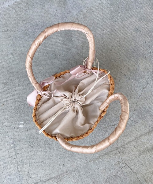 Teem Store（チームストア）の「リボン モチーフ ザツザイ バッグ（かごバッグ・レディース・ブラック/ベージュ・F）」の17枚目の写真