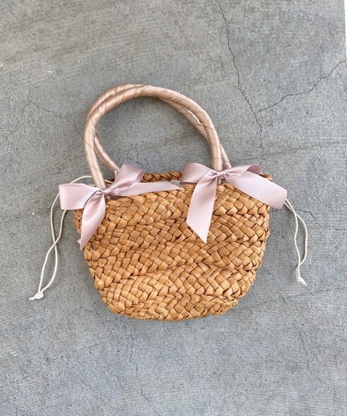 Teem Store（チームストア）の「リボン モチーフ ザツザイ バッグ（かごバッグ・レディース・ブラック/ベージュ・F）」の15枚目の写真