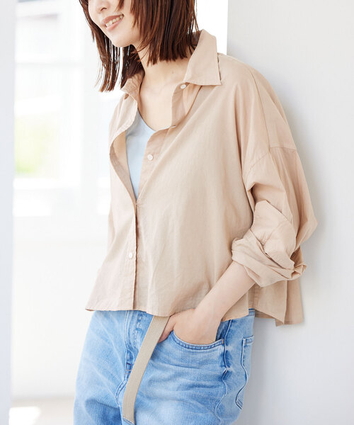 【美品】SLOBE IENA ベージュ シャツ SLOBE IENA ブラウス シャツ 「追加」リネンコットンレギュラー