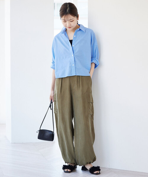 IENA Organic cotton クロップドシャツ IENA（イエナ）の「Organic cotton クロップドシャツ（シャツ/ブラウス