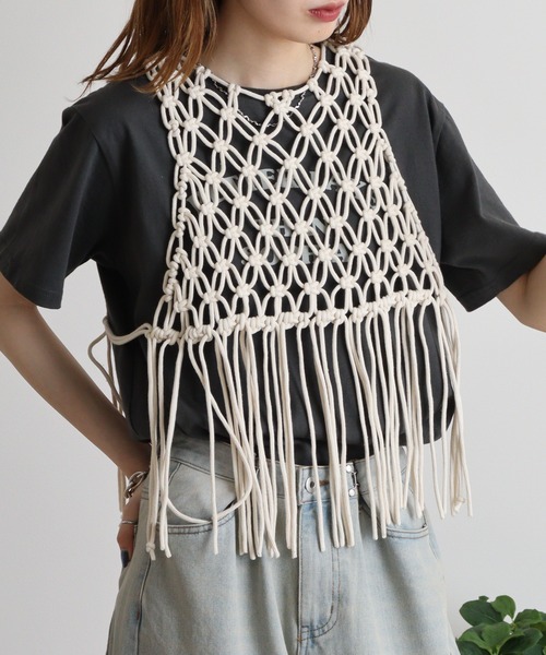 FUNALIVE（ファンアライブ）の「je crois soi ハンドメイド　マクラメビスチェ（キャミソール・レディース・ベージュ・FREE）」の2枚目の写真