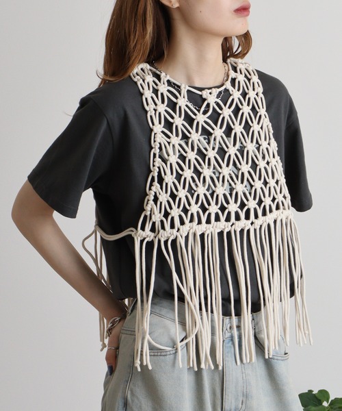 FUNALIVE（ファンアライブ）の「je crois soi ハンドメイド　マクラメビスチェ（キャミソール・レディース・ベージュ・FREE）」の3枚目の写真