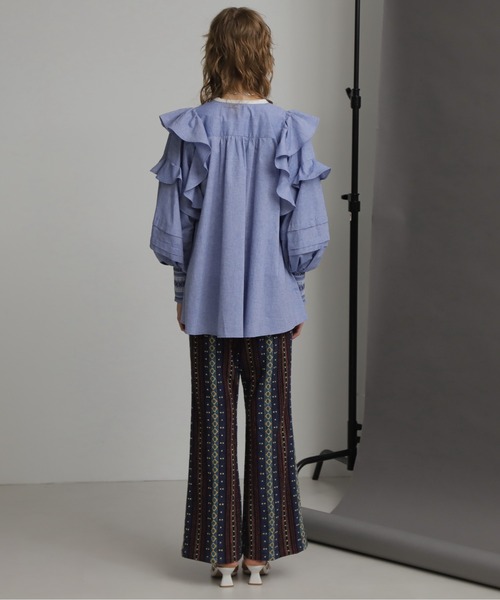 mag.by c（マグバイシー）の「(mag.by c)ジャカードセミフレアパンツ（その他パンツ・レディース・ネイビー/ピンク・SMALL/MEDIUM）」の8枚目の写真