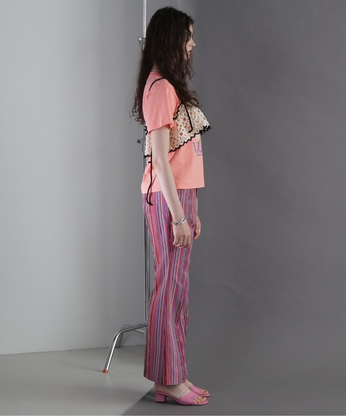 mag.by c（マグバイシー）の「(mag.by c)ジャカードセミフレアパンツ（その他パンツ・レディース・ネイビー/ピンク・SMALL/MEDIUM）」の17枚目の写真