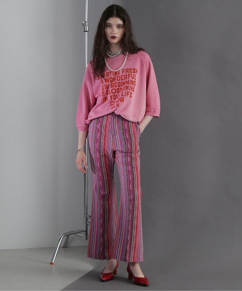 mag.by c（マグバイシー）の「(mag.by c)ジャカードセミフレアパンツ（その他パンツ・レディース・ネイビー/ピンク・SMALL/MEDIUM）」の21枚目の写真