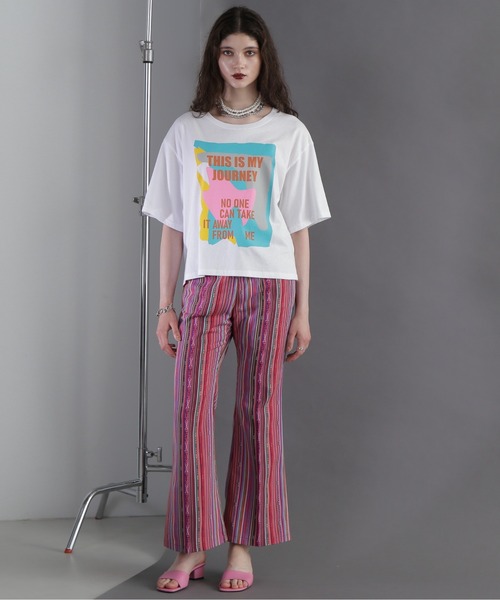 mag.by c（マグバイシー）の「(mag.by c)ジャカードセミフレアパンツ（その他パンツ・レディース・ネイビー/ピンク・SMALL/MEDIUM）」の22枚目の写真