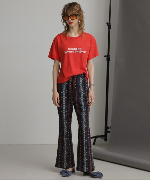 mag.by c（マグバイシー）の「(mag.by c)ジャカードセミフレアパンツ（その他パンツ・レディース・ネイビー/ピンク・SMALL/MEDIUM）」の14枚目の写真