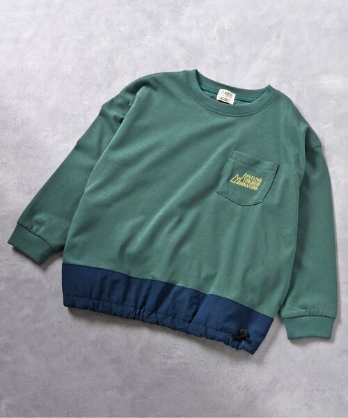 F.O.KIDS(エフオーキッズ)の「【速乾】ソッカンギアポケット長袖Tシャツ(Tシャツ/カットソー・キッズ・ブラック/ダークグリーン/ベージュ/キナリ・80/90/95/100/110/120/130/140/150)」の4枚目の写真