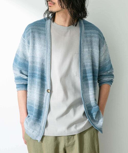 URBAN RESEARCH Sonny Label(アーバンリサーチサニーレーベル)の「スペースダイライトニットカーディガン(カーディガン/ボレロ・メンズ・オレンジ/グリーン/ブルー・MEDIUM/LARGE)」の2枚目の写真