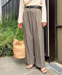 NOLLEY’S Sophi | ウォッシャブルシャークツータックワイドパンツ(その他パンツ)