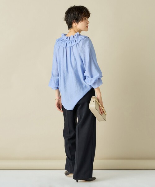 NOLLEY’S Sophi（ノーリーズソフィ）の「ウォッシャブルシャークツータックワイドパンツ（その他パンツ・レディース・ブラウン系その他/グレー系その他/ネイビー・34/36/38）」の6枚目の写真