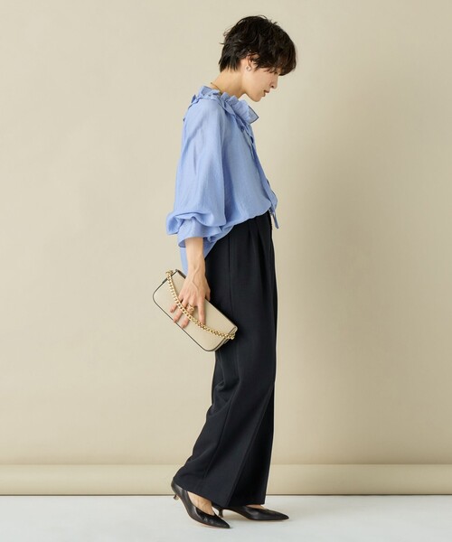 NOLLEY’S Sophi（ノーリーズソフィ）の「ウォッシャブルシャークツータックワイドパンツ（その他パンツ・レディース・ブラウン系その他/グレー系その他/ネイビー・34/36/38）」の7枚目の写真