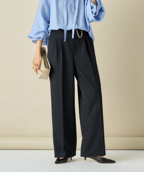 NOLLEY’S Sophi（ノーリーズソフィ）の「ウォッシャブルシャークツータックワイドパンツ（その他パンツ・レディース・ブラウン系その他/グレー系その他/ネイビー・34/36/38）」の8枚目の写真