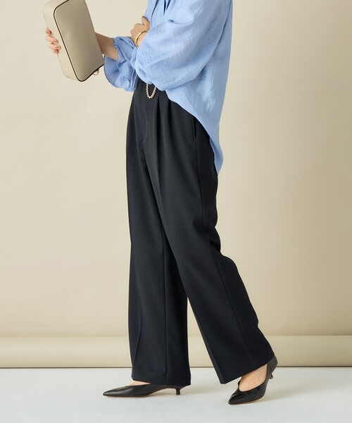 NOLLEY’S Sophi（ノーリーズソフィ）の「ウォッシャブルシャークツータックワイドパンツ（その他パンツ・レディース・ブラウン系その他/グレー系その他/ネイビー・34/36/38）」の9枚目の写真