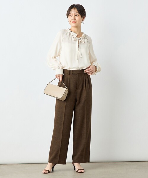 NOLLEY’S Sophi（ノーリーズソフィ）の「ウォッシャブルシャークツータックワイドパンツ（その他パンツ・レディース・ブラウン系その他/グレー系その他/ネイビー・34/36/38）」の12枚目の写真