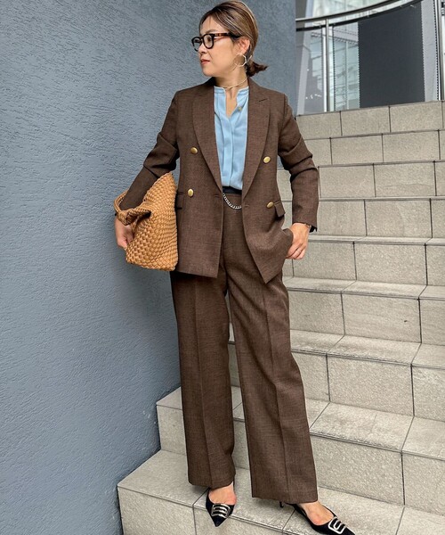 NOLLEY’S Sophi（ノーリーズソフィ）の「ウォッシャブルシャークツータックワイドパンツ（その他パンツ・レディース・ブラウン系その他/グレー系その他/ネイビー・34/36/38）」の22枚目の写真