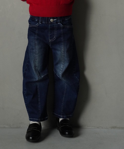 MAKE YOUR DAY（メイクユアデイ）の「カーブデニムパンツ■80～140cm（デニムパンツ・キッズ・ブラック/ブルー/ネイビー・140/130/120/110/100/90/80）」の3枚目の写真