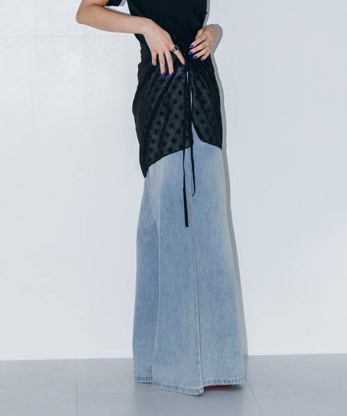 LIENCOEUR（リアンクール）の「ビオラリボンシアースカート（スカート・レディース・ホワイト/ブラック・FREE）」の14枚目の写真