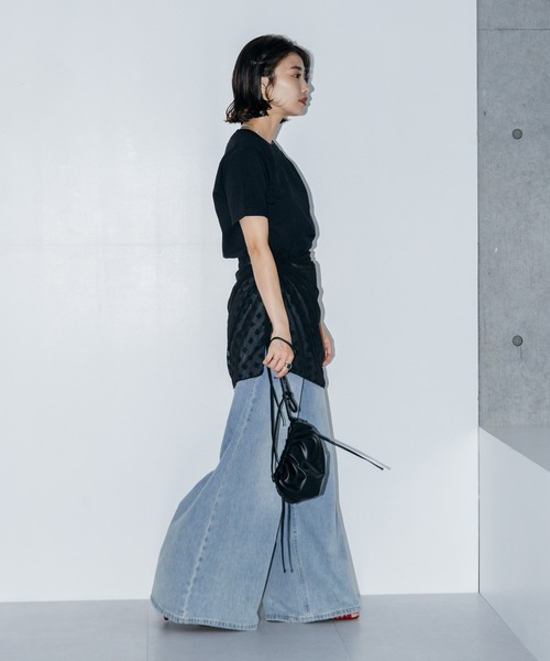 LIENCOEUR（リアンクール）の「ビオラリボンシアースカート（スカート・レディース・ホワイト/ブラック・FREE）」の10枚目の写真