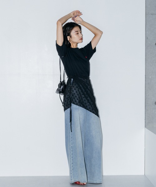 LIENCOEUR（リアンクール）の「ビオラリボンシアースカート（スカート・レディース・ホワイト/ブラック・FREE）」の11枚目の写真