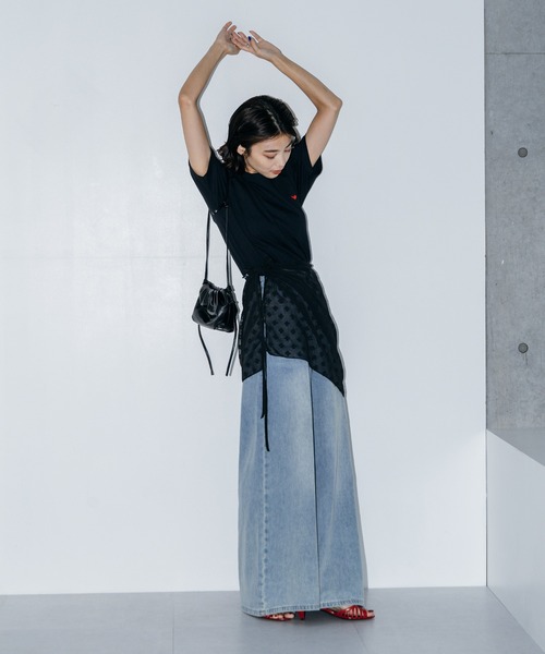 LIENCOEUR（リアンクール）の「ビオラリボンシアースカート（スカート・レディース・ホワイト/ブラック・FREE）」の9枚目の写真