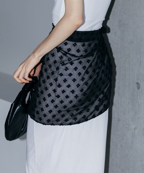 LIENCOEUR（リアンクール）の「ビオラリボンシアースカート（スカート・レディース・ホワイト/ブラック・FREE）」の8枚目の写真