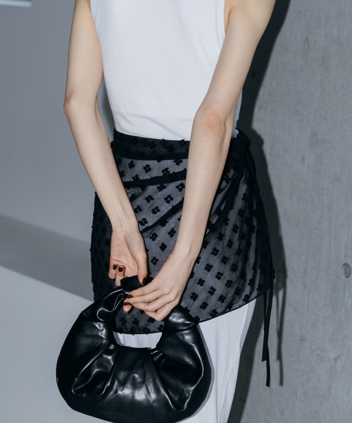 LIENCOEUR（リアンクール）の「ビオラリボンシアースカート（スカート・レディース・ホワイト/ブラック・FREE）」の6枚目の写真