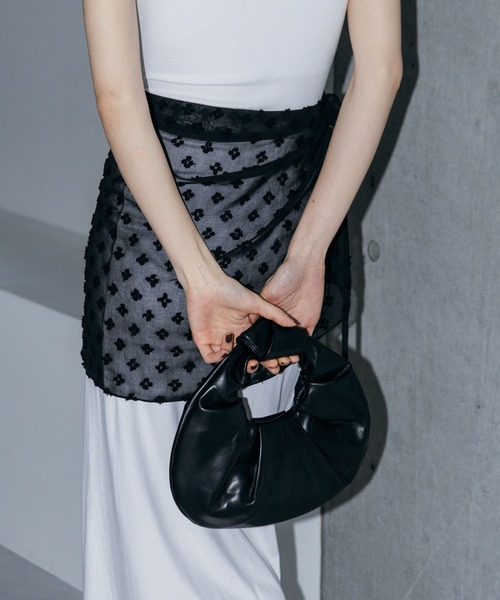 LIENCOEUR（リアンクール）の「ビオラリボンシアースカート（スカート・レディース・ホワイト/ブラック・FREE）」の5枚目の写真