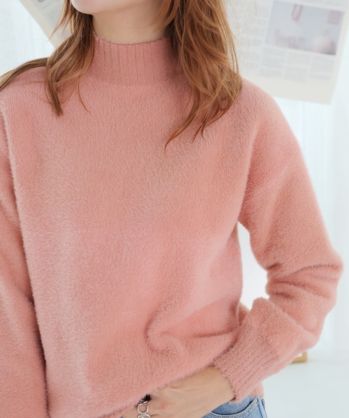 新品タグ付き未使用 ピッコーネ ハイネックプルオーバー　ピンク ハイネックふわふわニットプルオーバー（ニット/セーター）｜Girly