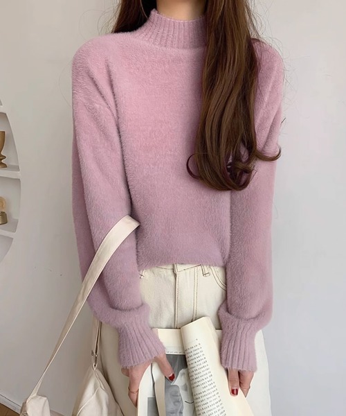 Girly Doll(ガーリードール)の「ハイネックふわふわニットプルオーバー(ニット/セーター・レディース・パープル/ピンク/ブルー/イエロー・F)」の18枚目の写真
