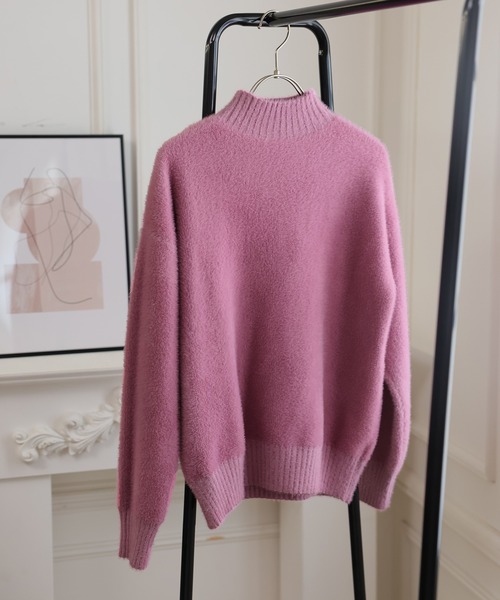 ハイネックふわふわニットプルオーバー（ニット/セーター）｜Girly