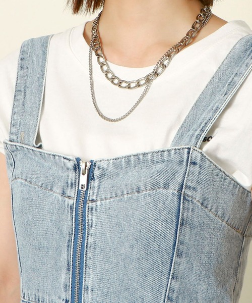 GORGE（ゴージ）の「《ZIPフロント×スリット》レディース デニム ロングワンピース ジャンスカ風 春夏秋（ワンピース・レディース・ブルー/ブラック・F）」の9枚目の写真