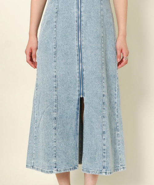 GORGE（ゴージ）の「《ZIPフロント×スリット》レディース デニム ロングワンピース ジャンスカ風 春夏秋（ワンピース・レディース・ブルー/ブラック・F）」の11枚目の写真