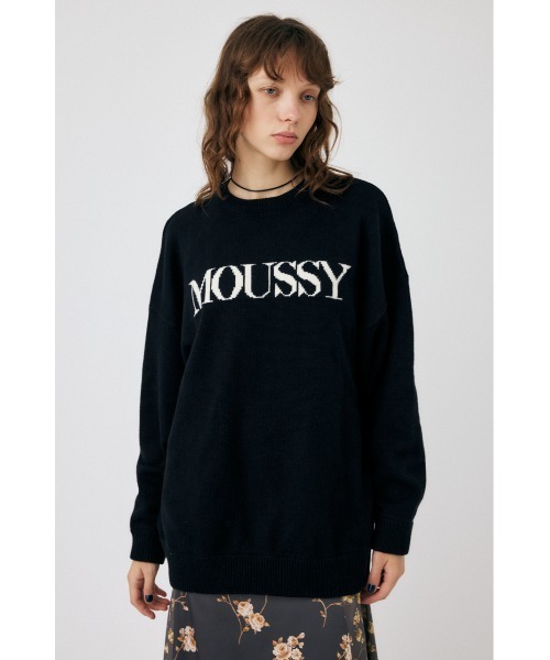 MOUSSY（マウジー）の「【ZOZO・一部店舗限定】MOUSSY LOGO KNIT / マウジーロゴニット（ニット/セーター・レディース・ベージュ/ブラック/オフホワイト/グレー/ブルー・FREE）」の7枚目の写真