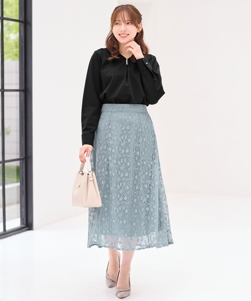 alotta（アロッタ）の「ラメレースフレアースカート（スカート・レディース・ブルー/ブラック・M/L/LL/3L）」の12枚目の写真