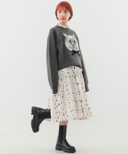 mmts(マミタス)の「アクア フェイスニット(ニット/セーター・レディース・ブルー系その他2/チャコールグレー・MEDIUM/LARGE)」の7枚目の写真