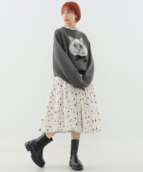 mmts(マミタス)の「アクア フェイスニット(ニット/セーター・レディース・ブルー系その他2/チャコールグレー・MEDIUM/LARGE)」の6枚目の写真