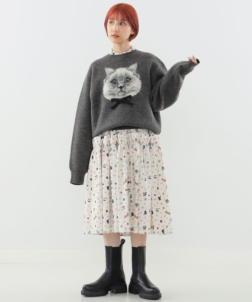 mmts(マミタス)の「アクア フェイスニット(ニット/セーター・レディース・ブルー系その他2/チャコールグレー・MEDIUM/LARGE)」の5枚目の写真