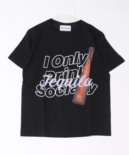 B.I.D.(ビーアイディー)の「《Grace Chow/グレース チョウ》Graphic/Design T(Tシャツ/カットソー・レディース・ブラック/ホワイト・MEDIUM/SMALL)」の1枚目の写真
