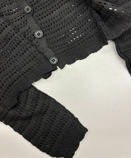 MILAE(ミレ)の「透かし編みサマーニットカーディガン(カーディガン/ボレロ・レディース・マスタード/ホワイト/ピンク/キャメル/ブラック/ライトベージュ/ブルー・FREE)」の12枚目の写真