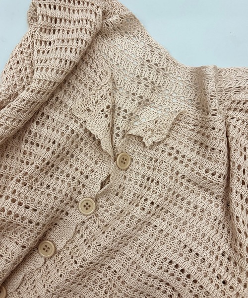 MILAE(ミレ)の「透かし編みサマーニットカーディガン(カーディガン/ボレロ・レディース・マスタード/ホワイト/ピンク/キャメル/ブラック/ライトベージュ/ブルー・FREE)」の15枚目の写真