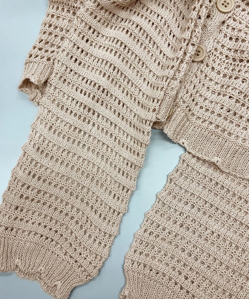 MILAE(ミレ)の「透かし編みサマーニットカーディガン(カーディガン/ボレロ・レディース・マスタード/ホワイト/ピンク/キャメル/ブラック/ライトベージュ/ブルー・FREE)」の16枚目の写真
